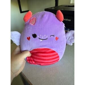 Squishmallow 8" Atwater Love Monster Purple Heart Valentine Plush New